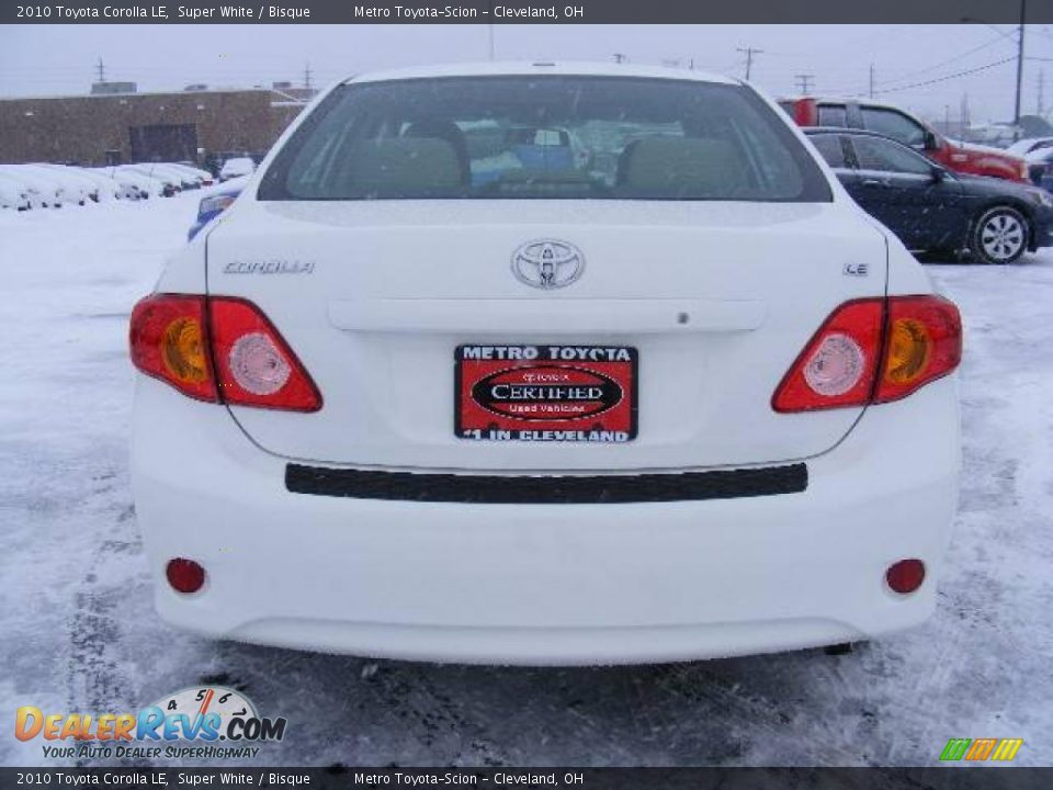 2010 Toyota Corolla LE Super White / Bisque Photo #4