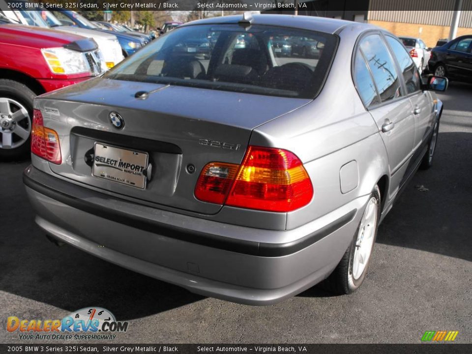 2005 BMW 3 Series 325i Sedan Silver Grey Metallic / Black Photo #6