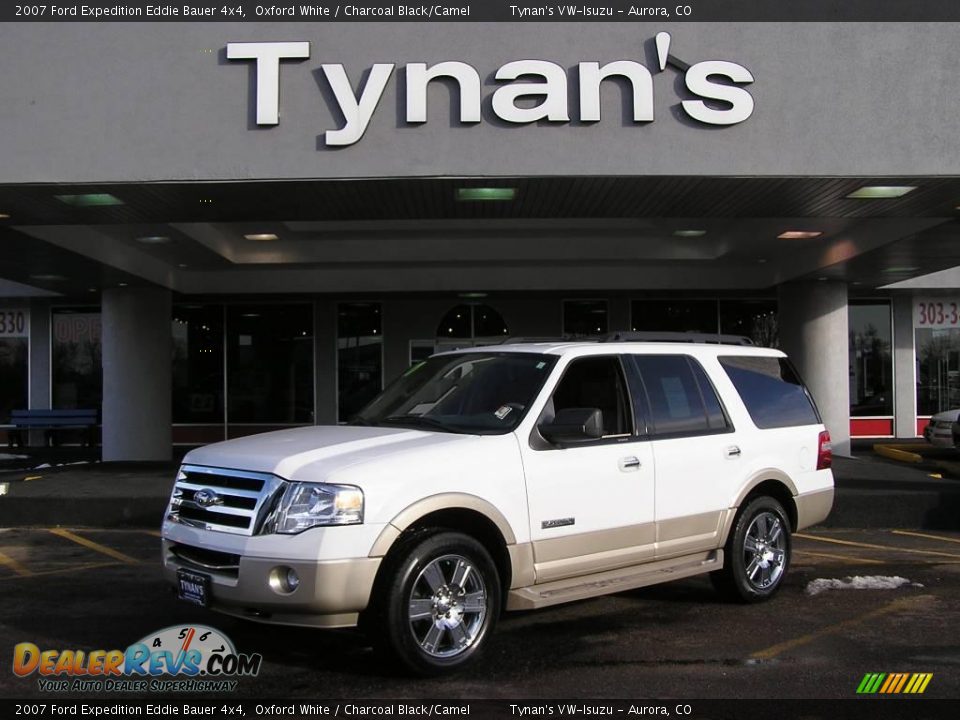 2007 Ford Expedition Eddie Bauer 4x4 Oxford White / Charcoal Black/Camel Photo #1