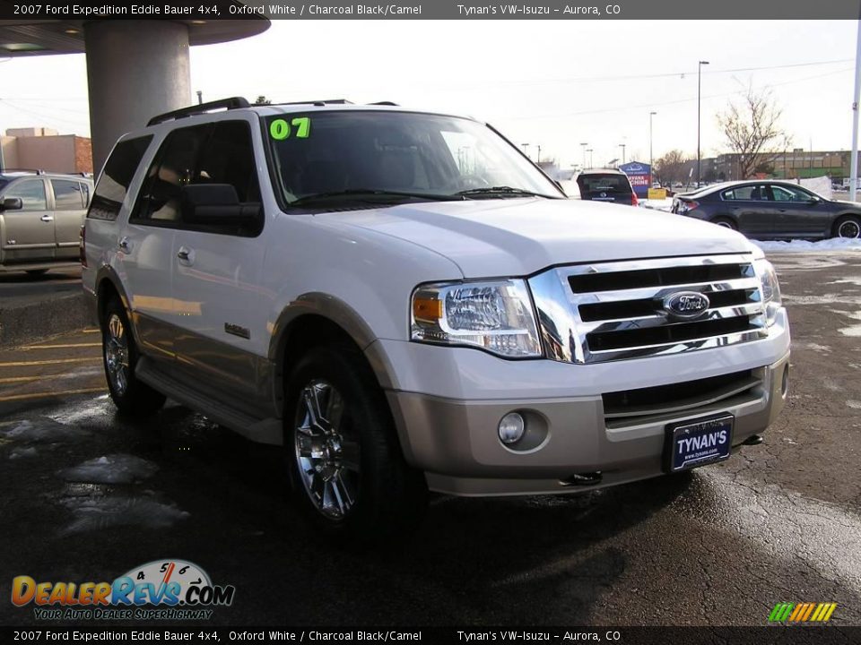 2007 Ford Expedition Eddie Bauer 4x4 Oxford White / Charcoal Black/Camel Photo #3