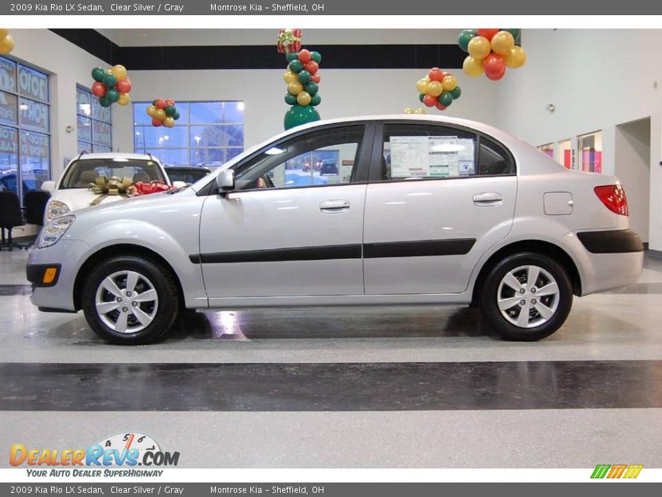2009 Kia Rio LX Sedan Clear Silver / Gray Photo #3