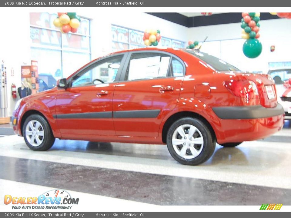 2009 Kia Rio LX Sedan Tropical Red / Gray Photo #4