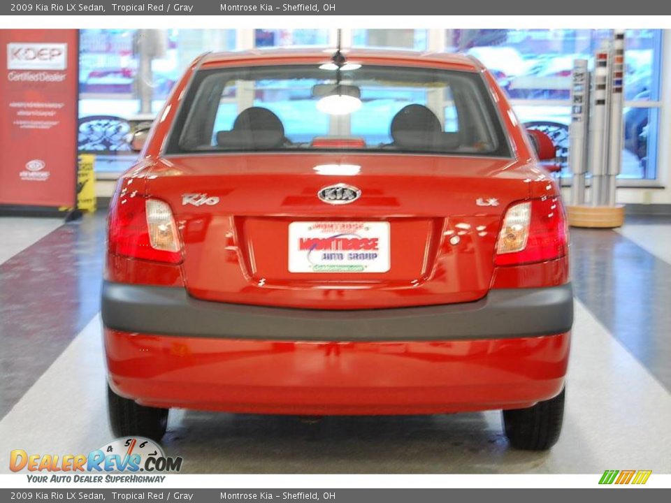 2009 Kia Rio LX Sedan Tropical Red / Gray Photo #5