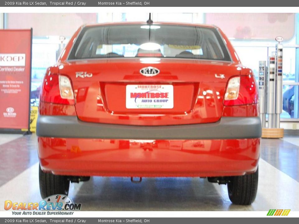 2009 Kia Rio LX Sedan Tropical Red / Gray Photo #6
