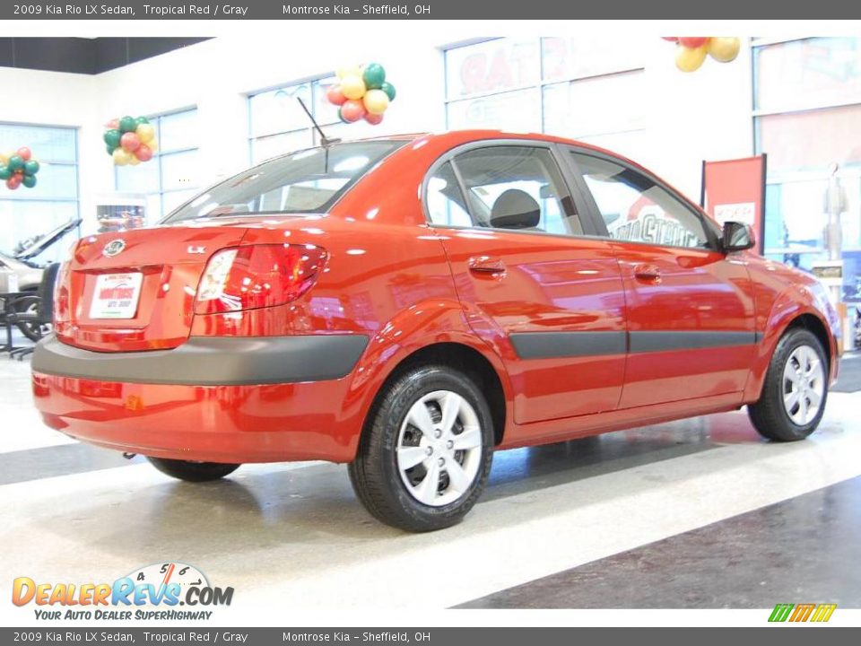 2009 Kia Rio LX Sedan Tropical Red / Gray Photo #7
