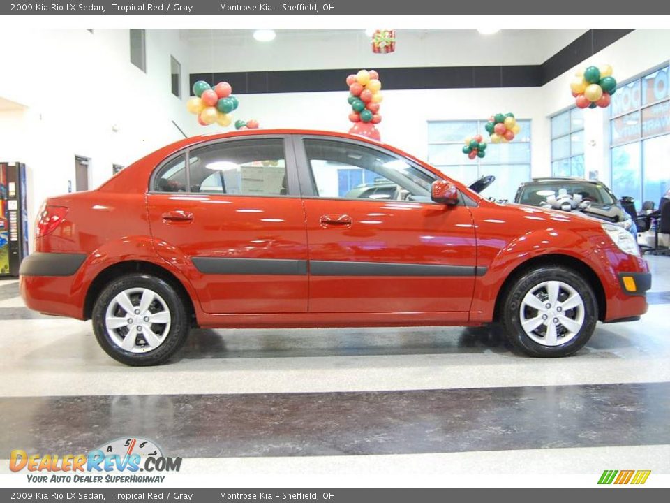 2009 Kia Rio LX Sedan Tropical Red / Gray Photo #8