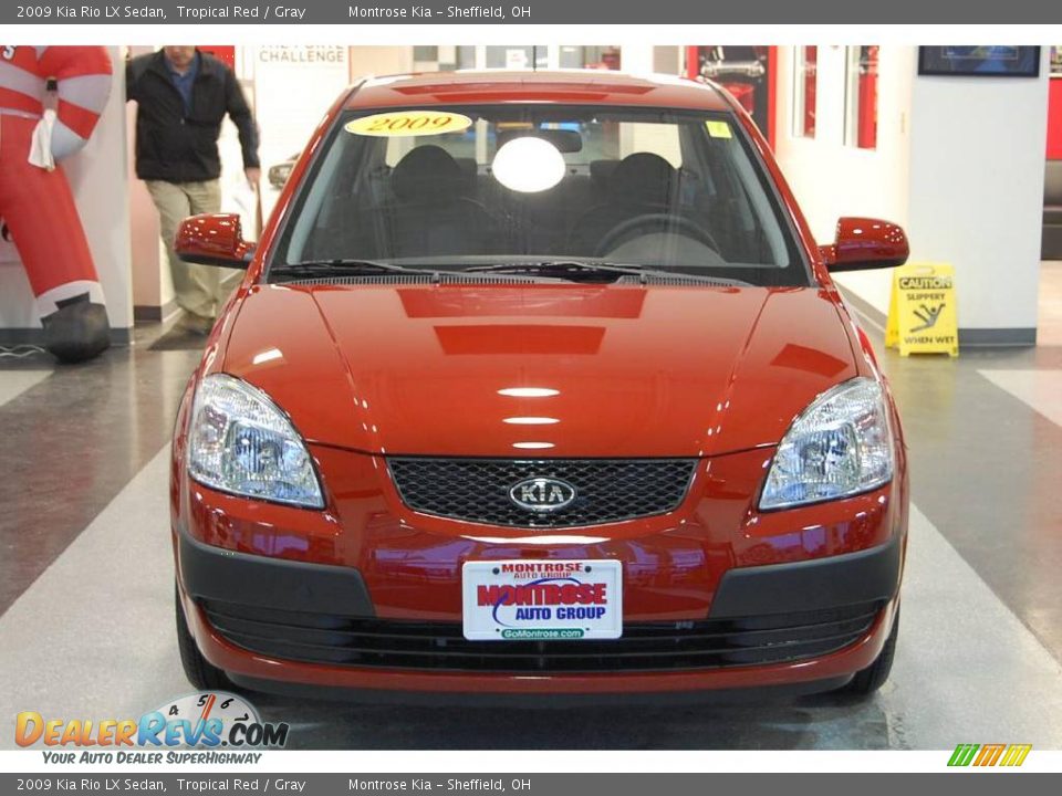 2009 Kia Rio LX Sedan Tropical Red / Gray Photo #10