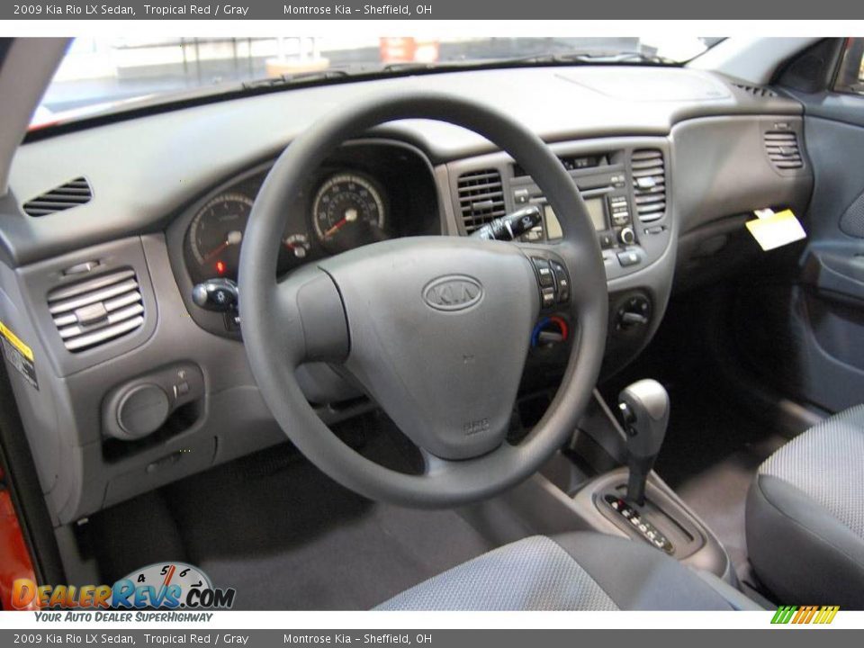 2009 Kia Rio LX Sedan Tropical Red / Gray Photo #13