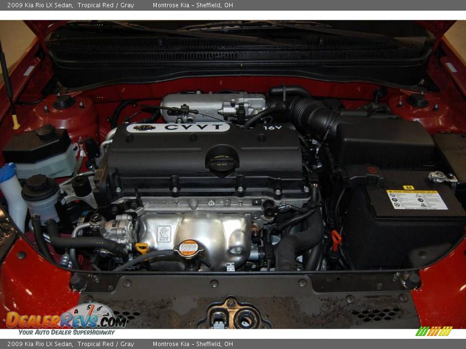 2009 Kia Rio LX Sedan Tropical Red / Gray Photo #21