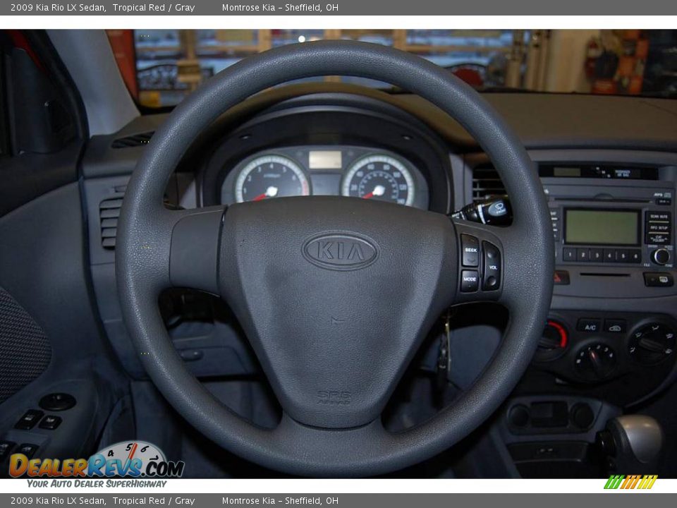 2009 Kia Rio LX Sedan Tropical Red / Gray Photo #25