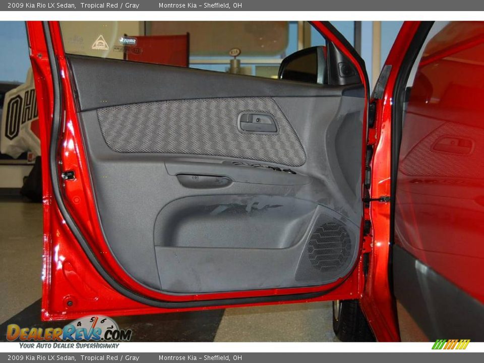 2009 Kia Rio LX Sedan Tropical Red / Gray Photo #36