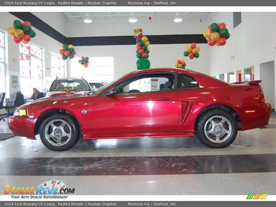 2004 Ford Mustang V6 Coupe Redfire Metallic / Medium Graphite Photo #3