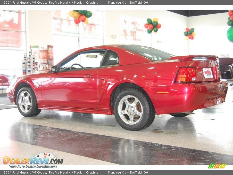 2004 Ford Mustang V6 Coupe Redfire Metallic / Medium Graphite Photo #4