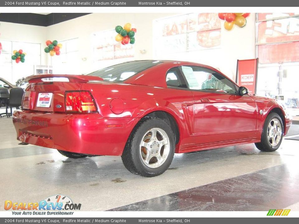 2004 Ford Mustang V6 Coupe Redfire Metallic / Medium Graphite Photo #7