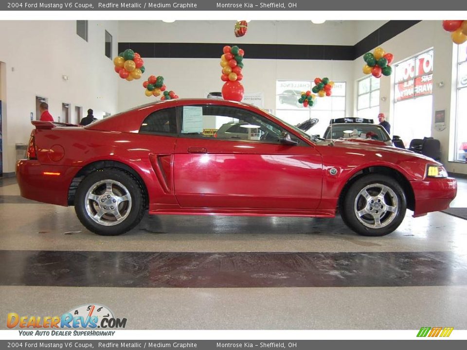 2004 Ford Mustang V6 Coupe Redfire Metallic / Medium Graphite Photo #8