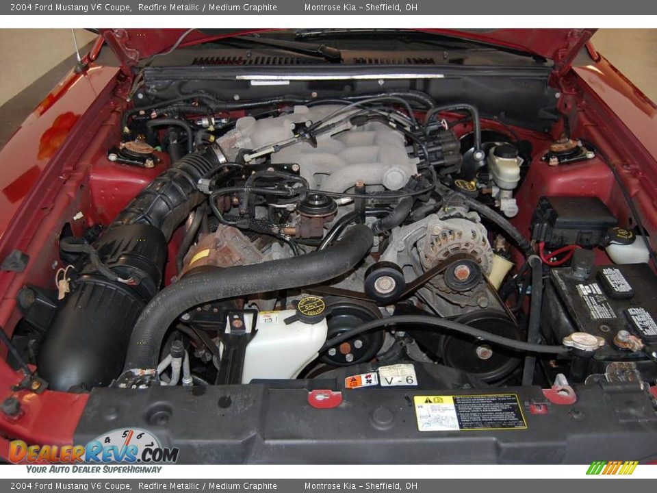 2004 Ford Mustang V6 Coupe Redfire Metallic / Medium Graphite Photo #20