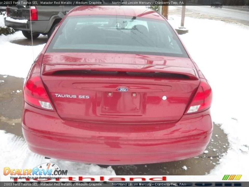 2003 Ford Taurus SES Matador Red Metallic / Medium Graphite Photo #3