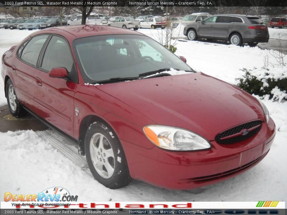 2003 Ford Taurus SES Matador Red Metallic / Medium Graphite Photo #15