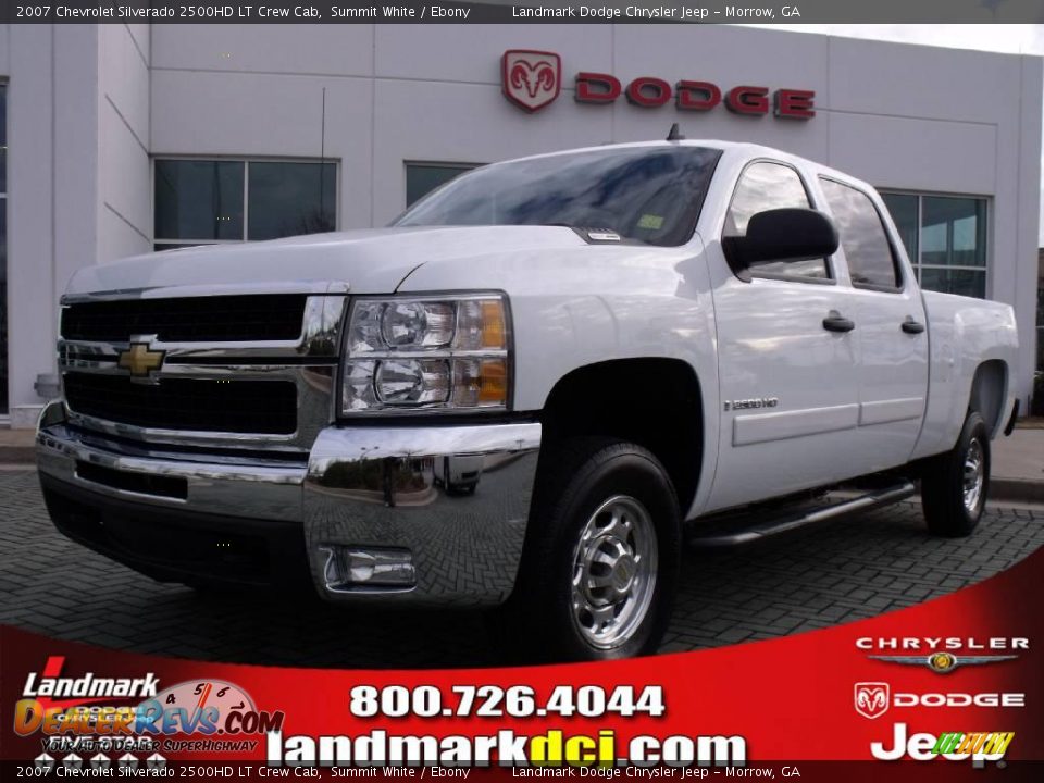 2007 Chevrolet Silverado 2500HD LT Crew Cab Summit White / Ebony Photo #1