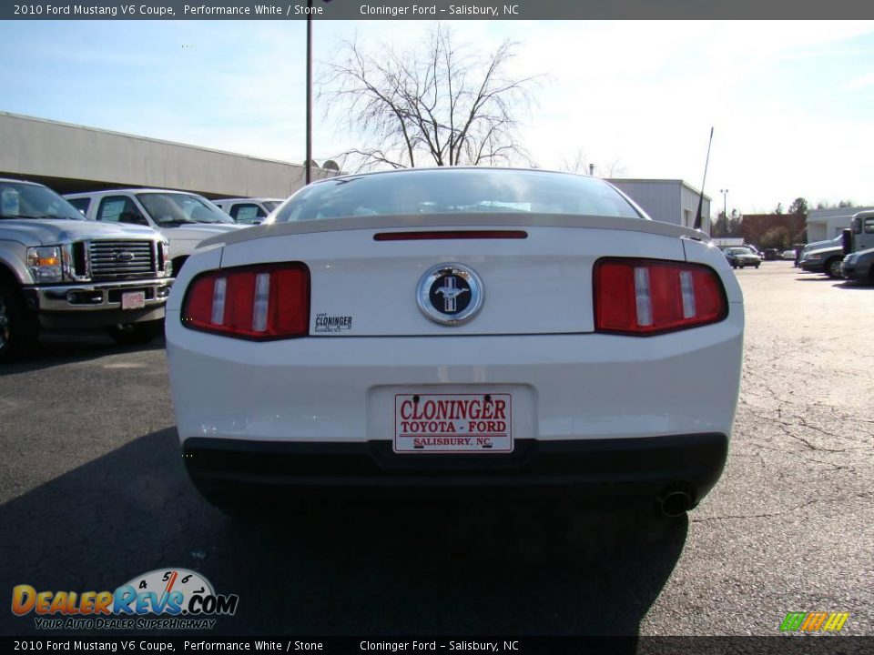 2010 Ford Mustang V6 Coupe Performance White / Stone Photo #4