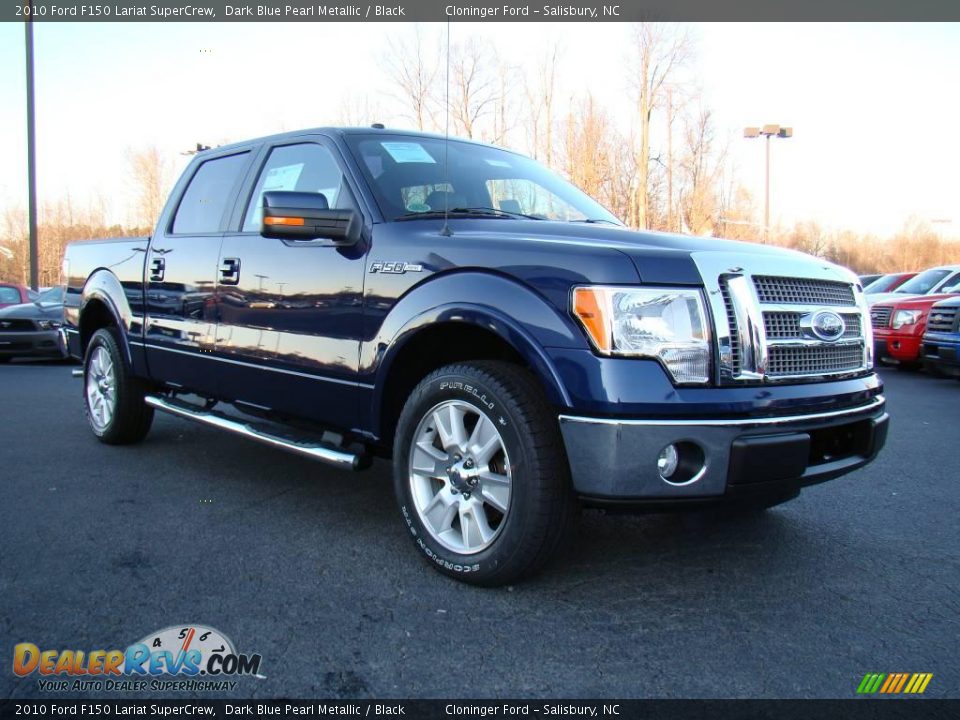 2010 Ford F150 Lariat SuperCrew Dark Blue Pearl Metallic / Black Photo #1