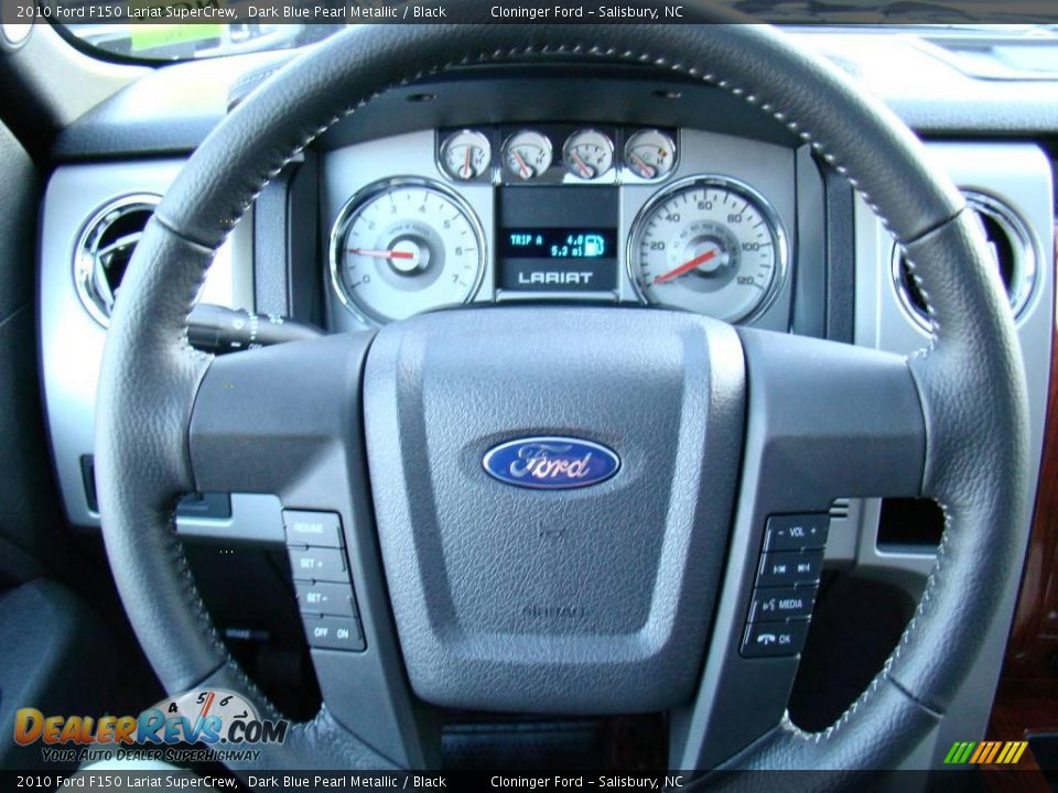 2010 Ford F150 Lariat SuperCrew Dark Blue Pearl Metallic / Black Photo #21