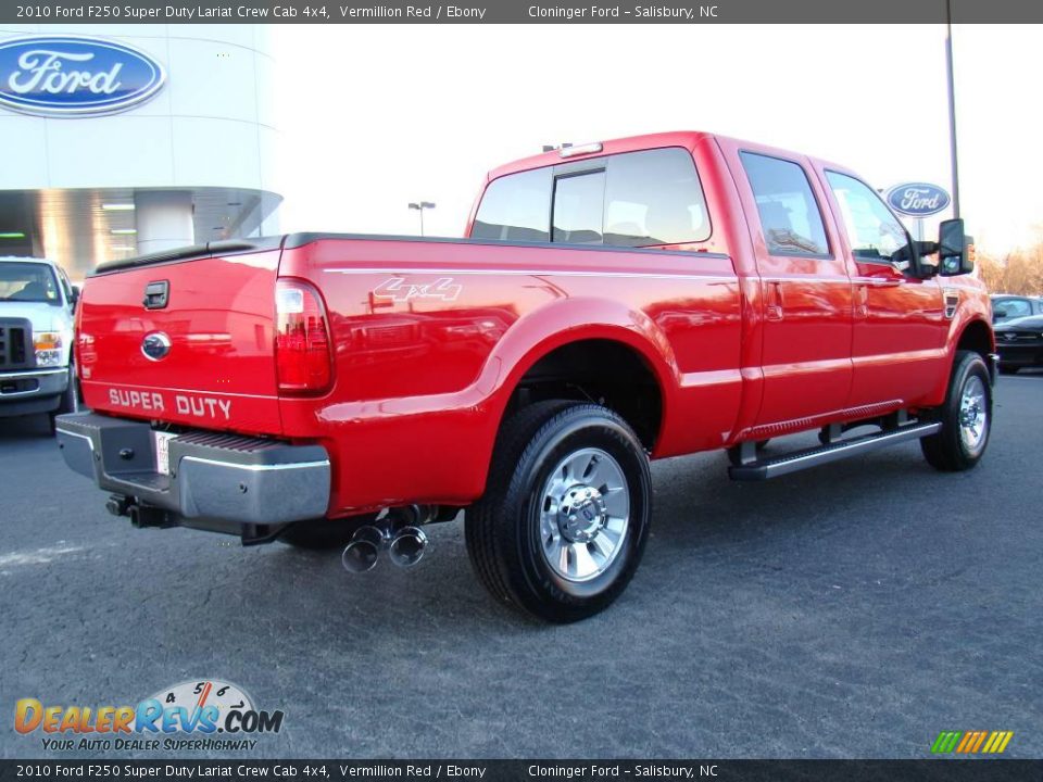 2010 Ford F250 Super Duty Lariat Crew Cab 4x4 Vermillion Red / Ebony Photo #3