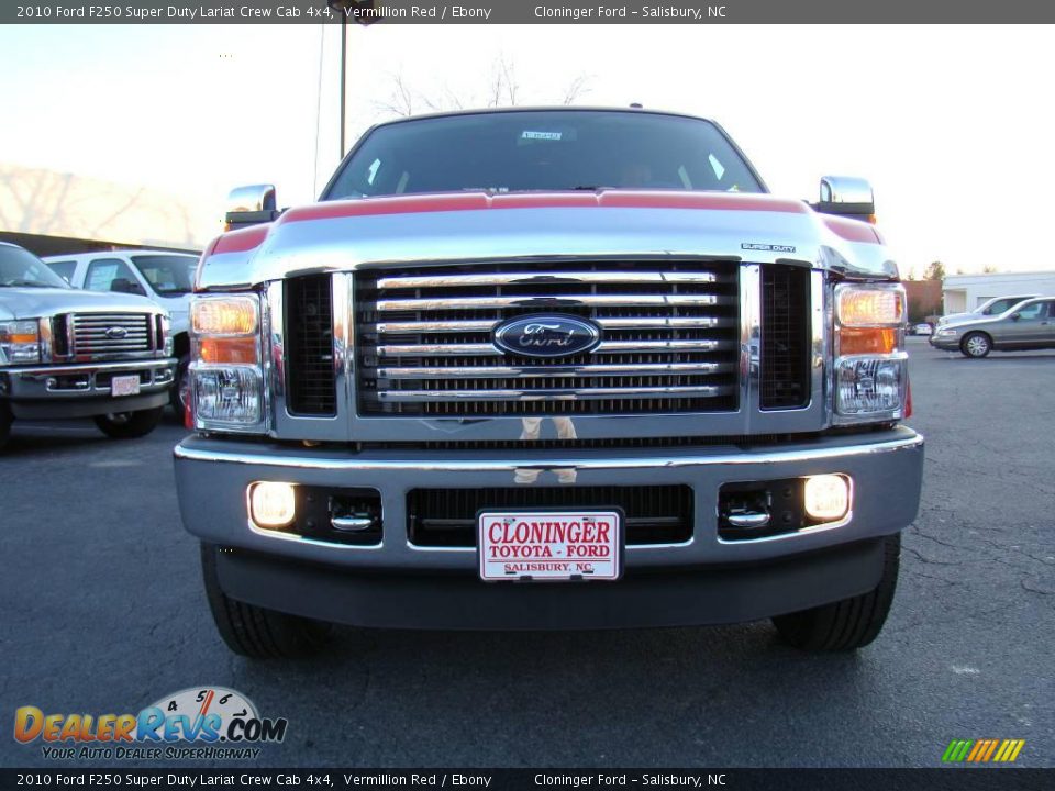 2010 Ford F250 Super Duty Lariat Crew Cab 4x4 Vermillion Red / Ebony Photo #7