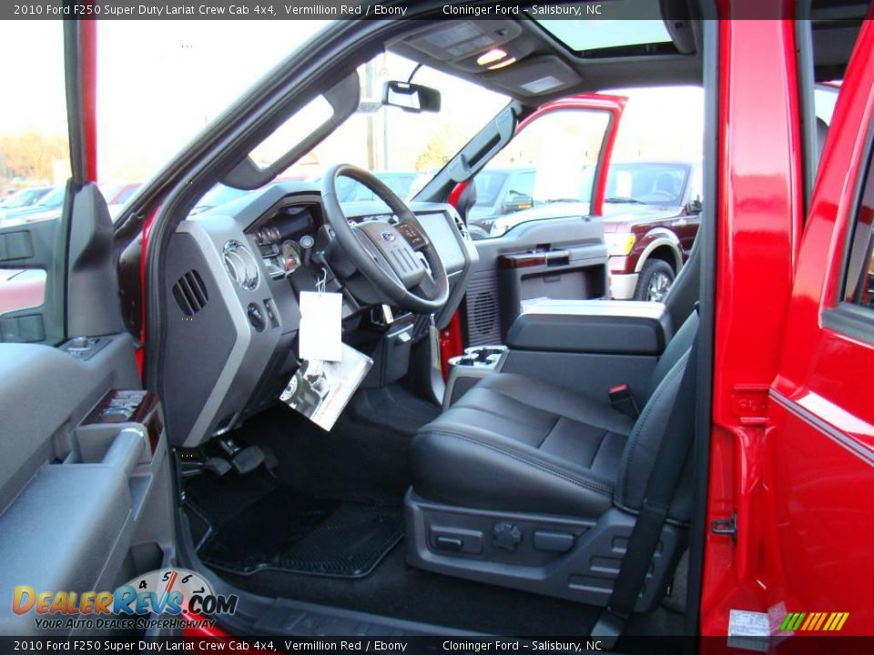 2010 Ford F250 Super Duty Lariat Crew Cab 4x4 Vermillion Red / Ebony Photo #8
