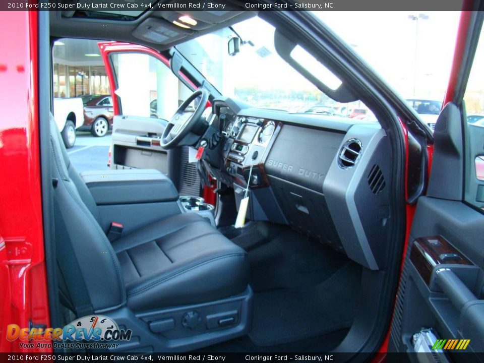 2010 Ford F250 Super Duty Lariat Crew Cab 4x4 Vermillion Red / Ebony Photo #12