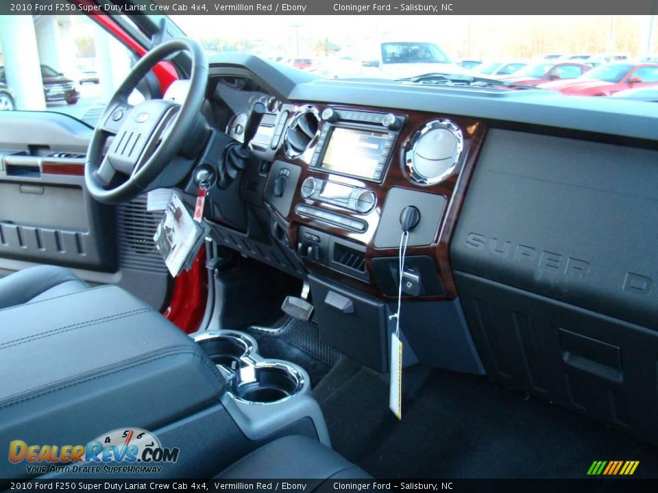 2010 Ford F250 Super Duty Lariat Crew Cab 4x4 Vermillion Red / Ebony Photo #13