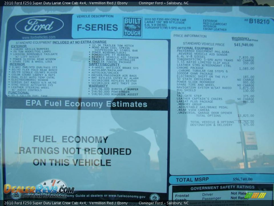 2010 Ford F250 Super Duty Lariat Crew Cab 4x4 Vermillion Red / Ebony Photo #14