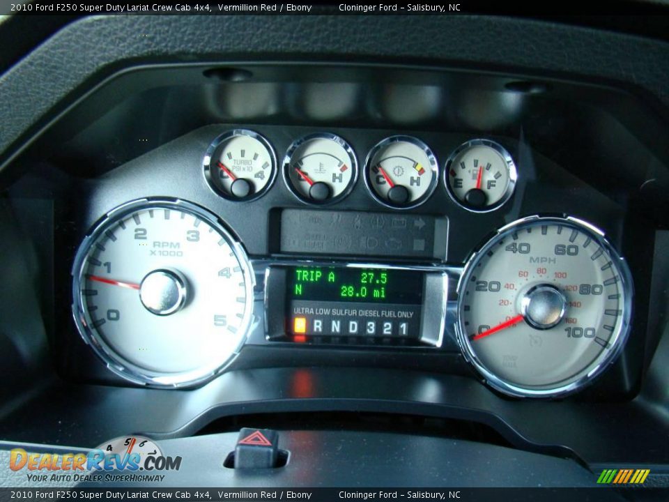 2010 Ford F250 Super Duty Lariat Crew Cab 4x4 Vermillion Red / Ebony Photo #21