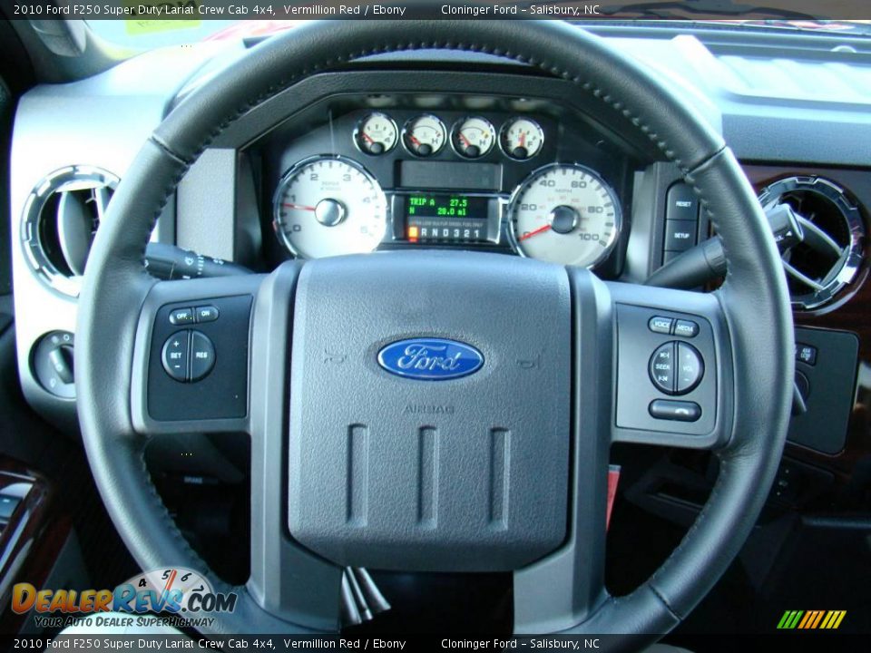 2010 Ford F250 Super Duty Lariat Crew Cab 4x4 Vermillion Red / Ebony Photo #22