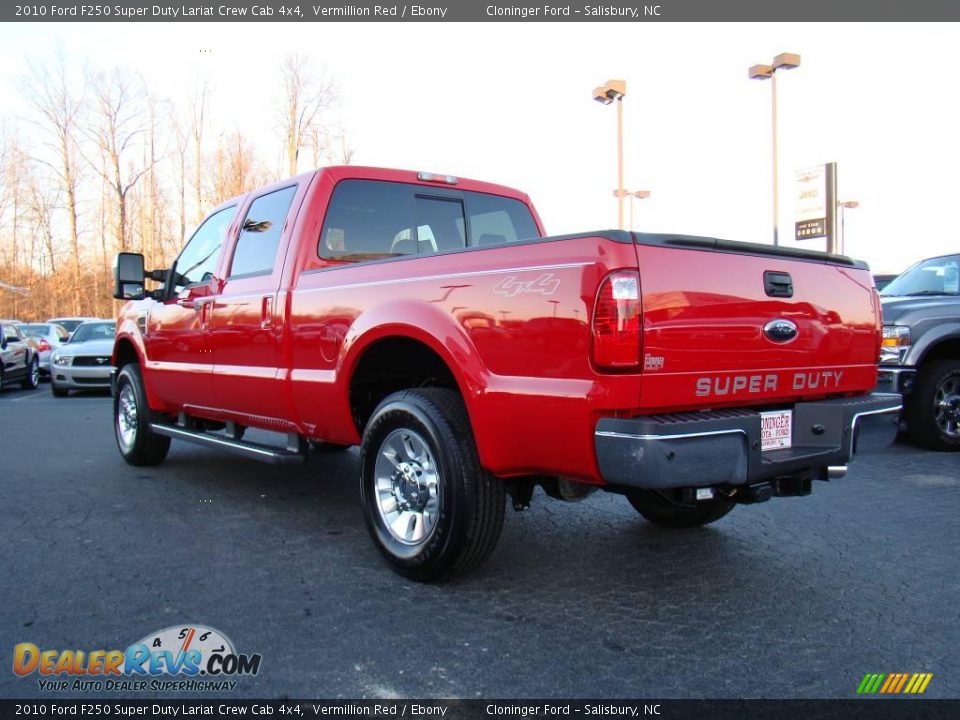 2010 Ford F250 Super Duty Lariat Crew Cab 4x4 Vermillion Red / Ebony Photo #33