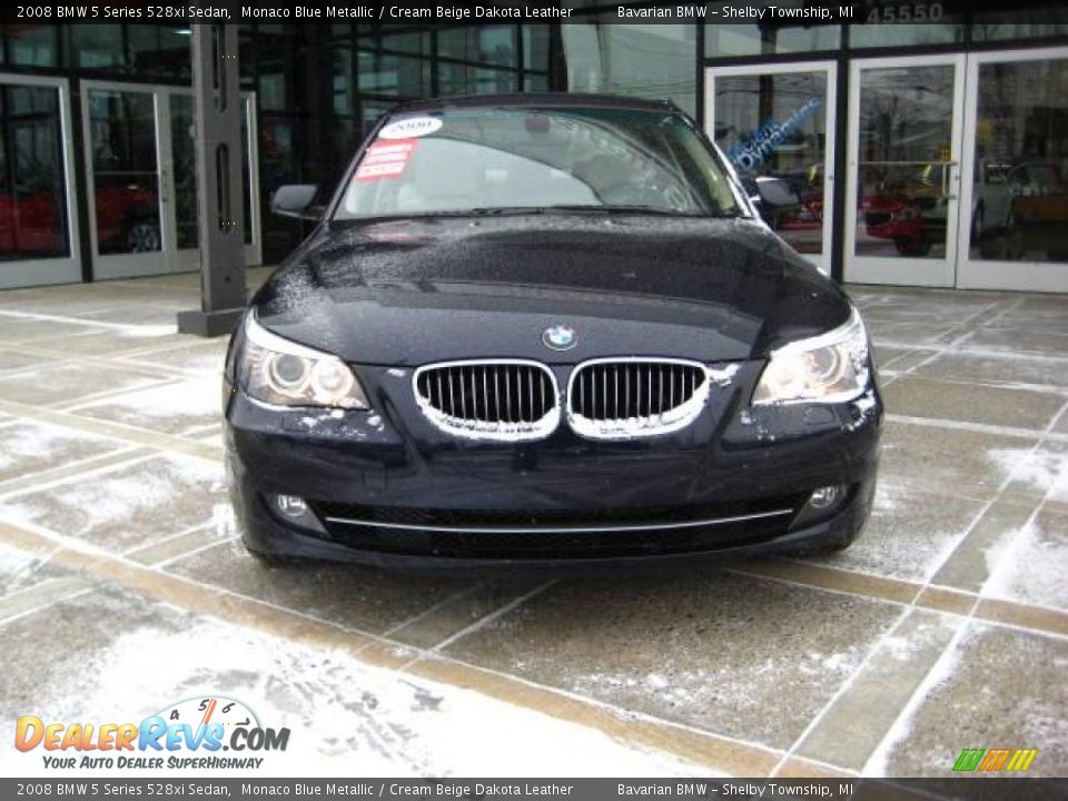 2008 BMW 5 Series 528xi Sedan Monaco Blue Metallic / Cream Beige Dakota Leather Photo #3
