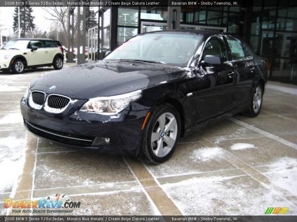 2008 BMW 5 Series 528xi Sedan Monaco Blue Metallic / Cream Beige Dakota Leather Photo #4