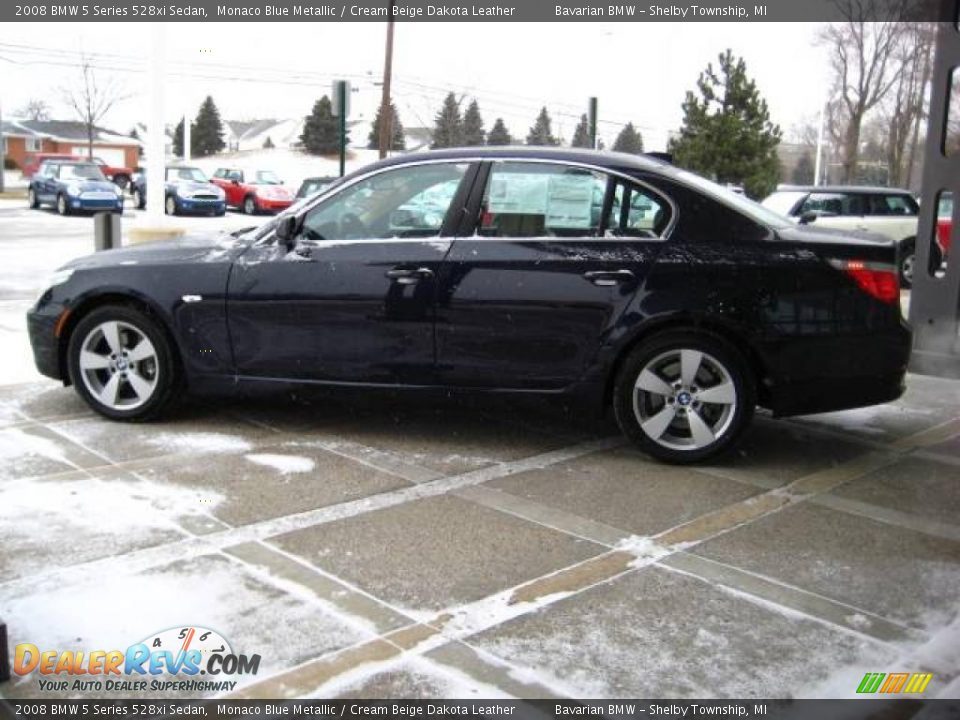 2008 BMW 5 Series 528xi Sedan Monaco Blue Metallic / Cream Beige Dakota Leather Photo #5
