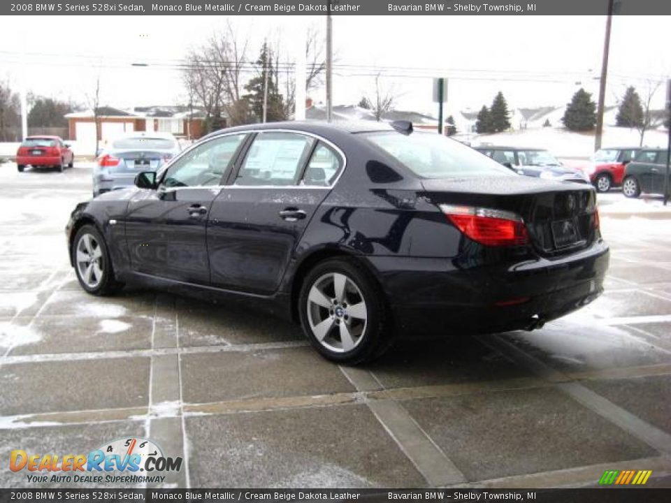 2008 BMW 5 Series 528xi Sedan Monaco Blue Metallic / Cream Beige Dakota Leather Photo #6