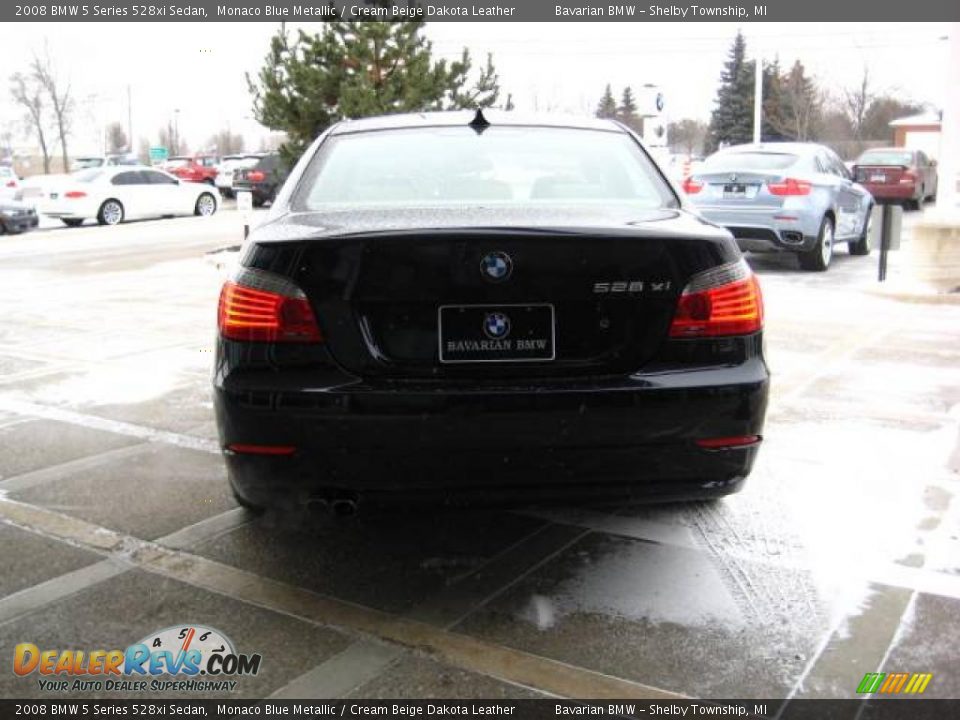 2008 BMW 5 Series 528xi Sedan Monaco Blue Metallic / Cream Beige Dakota Leather Photo #7
