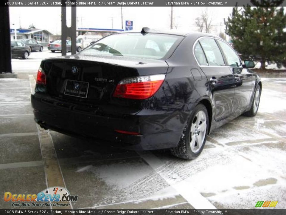 2008 BMW 5 Series 528xi Sedan Monaco Blue Metallic / Cream Beige Dakota Leather Photo #8