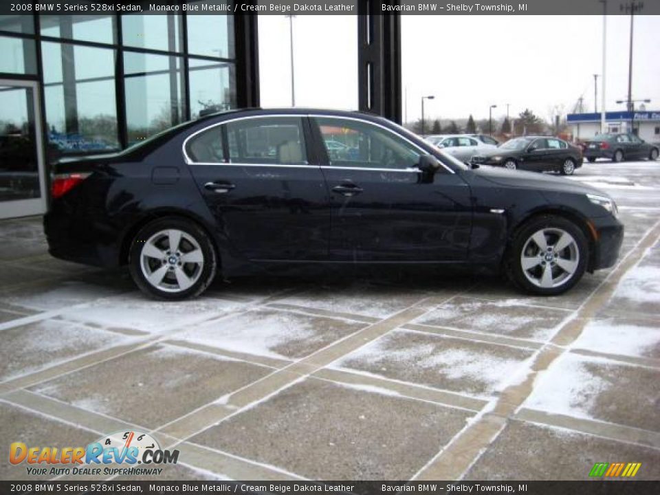 2008 BMW 5 Series 528xi Sedan Monaco Blue Metallic / Cream Beige Dakota Leather Photo #9