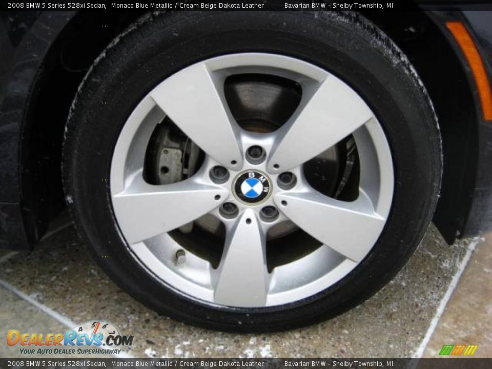 2008 BMW 5 Series 528xi Sedan Monaco Blue Metallic / Cream Beige Dakota Leather Photo #10