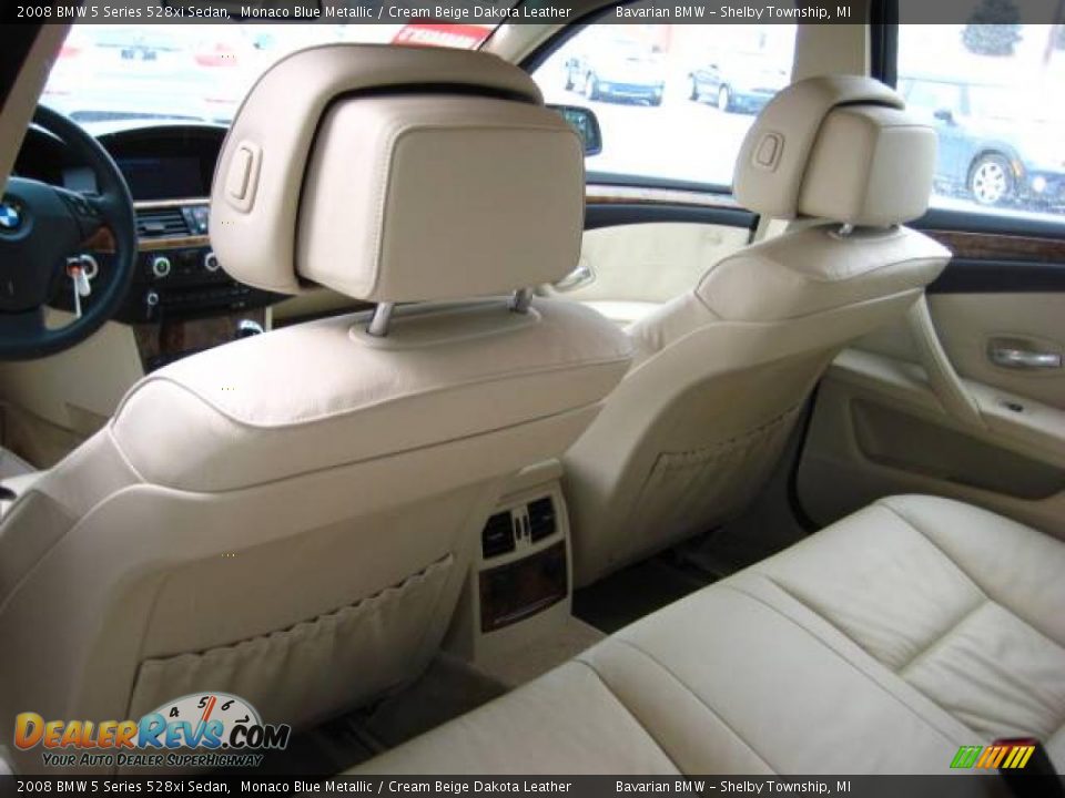 2008 BMW 5 Series 528xi Sedan Monaco Blue Metallic / Cream Beige Dakota Leather Photo #15