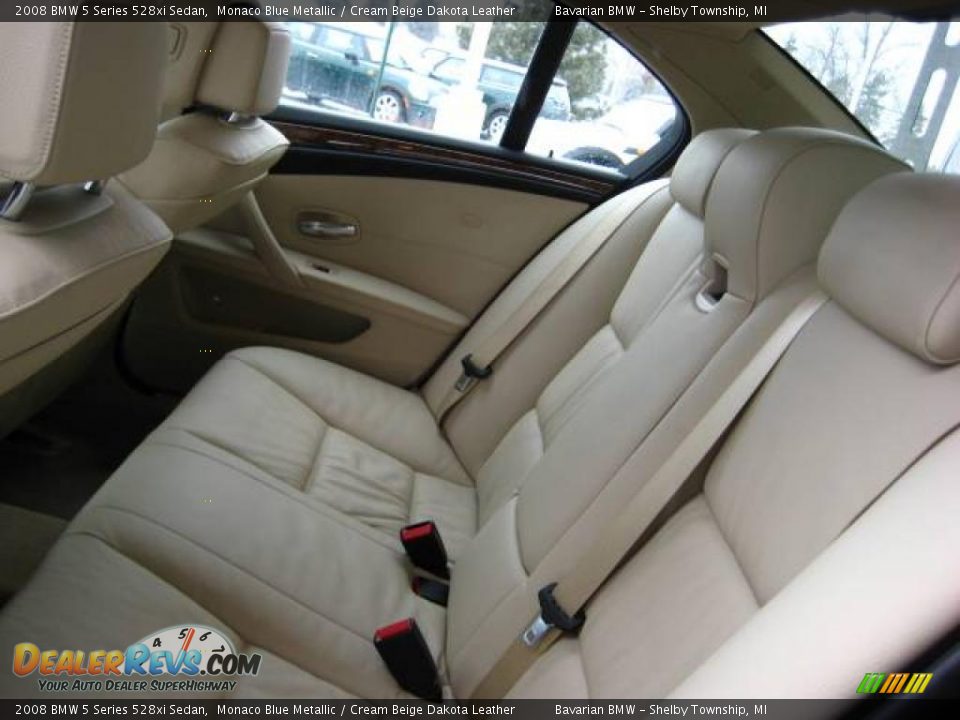 2008 BMW 5 Series 528xi Sedan Monaco Blue Metallic / Cream Beige Dakota Leather Photo #16