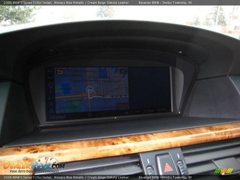 2008 BMW 5 Series 528xi Sedan Monaco Blue Metallic / Cream Beige Dakota Leather Photo #23