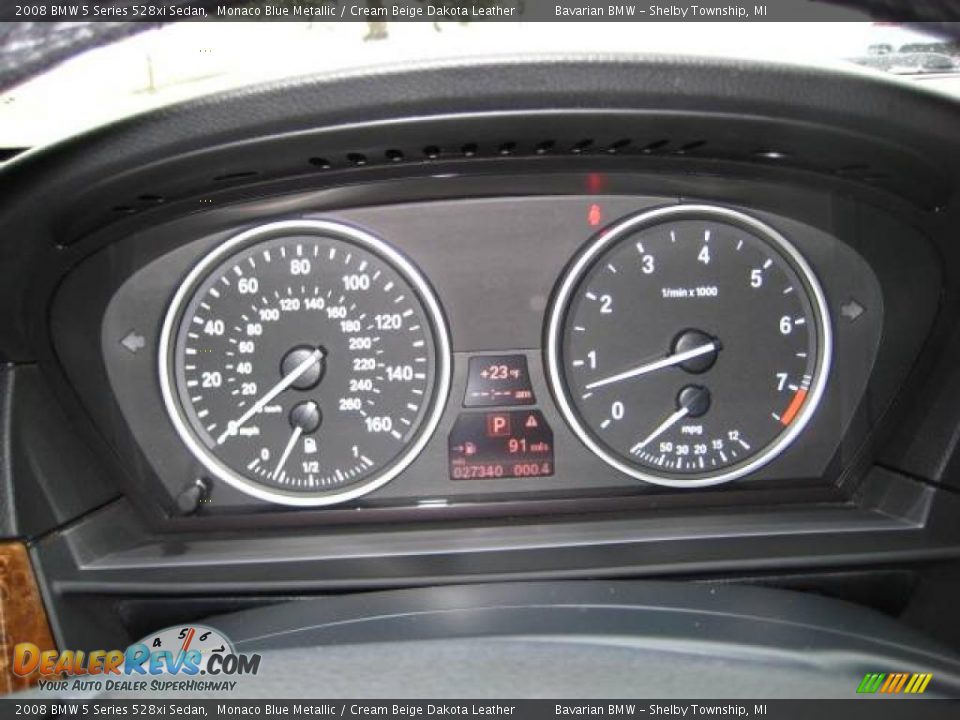 2008 BMW 5 Series 528xi Sedan Monaco Blue Metallic / Cream Beige Dakota Leather Photo #24
