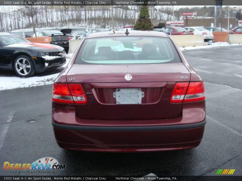 2003 Saab 9-3 Arc Sport Sedan Merlot Red Metallic / Charcoal Grey Photo #4
