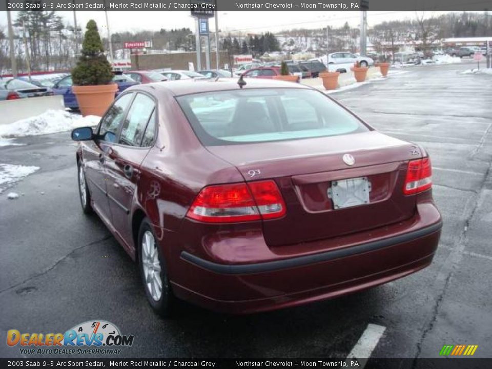 2003 Saab 9-3 Arc Sport Sedan Merlot Red Metallic / Charcoal Grey Photo #5
