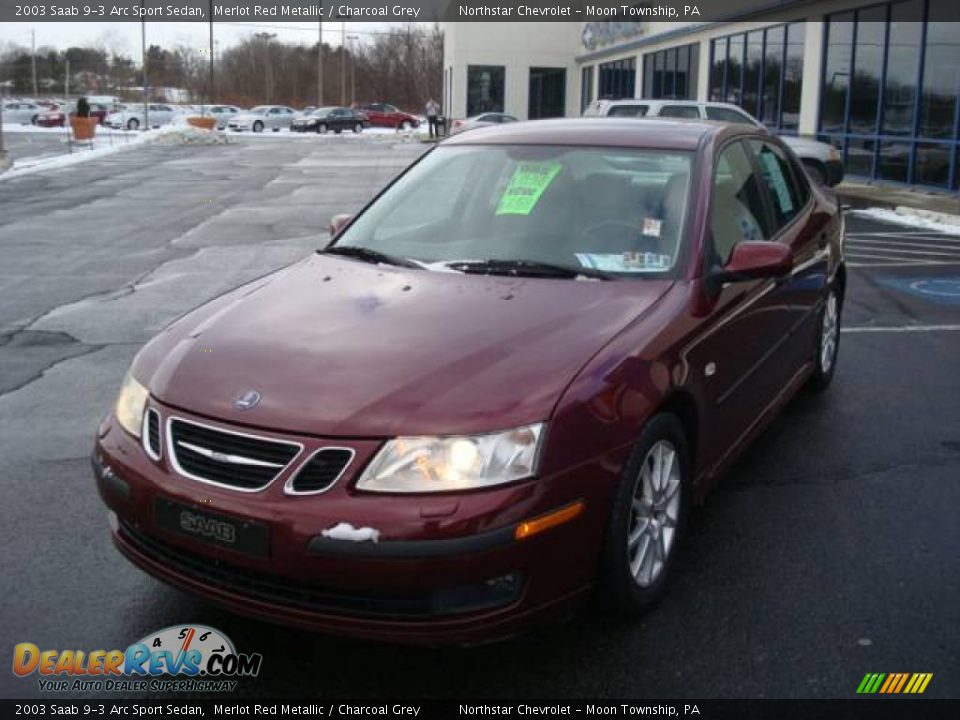 2003 Saab 9-3 Arc Sport Sedan Merlot Red Metallic / Charcoal Grey Photo #7